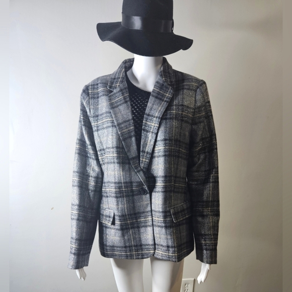 L'Agence Tweed Pattern Blazer SZ 12 - Picture 6 of 7